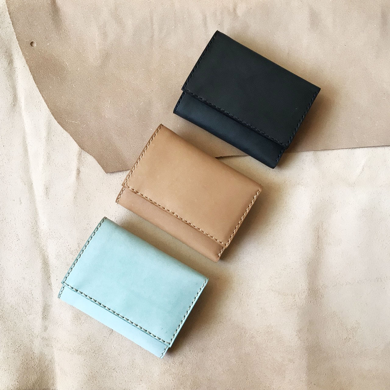 Edition style _ leather three-fold short clip _ coin purse _